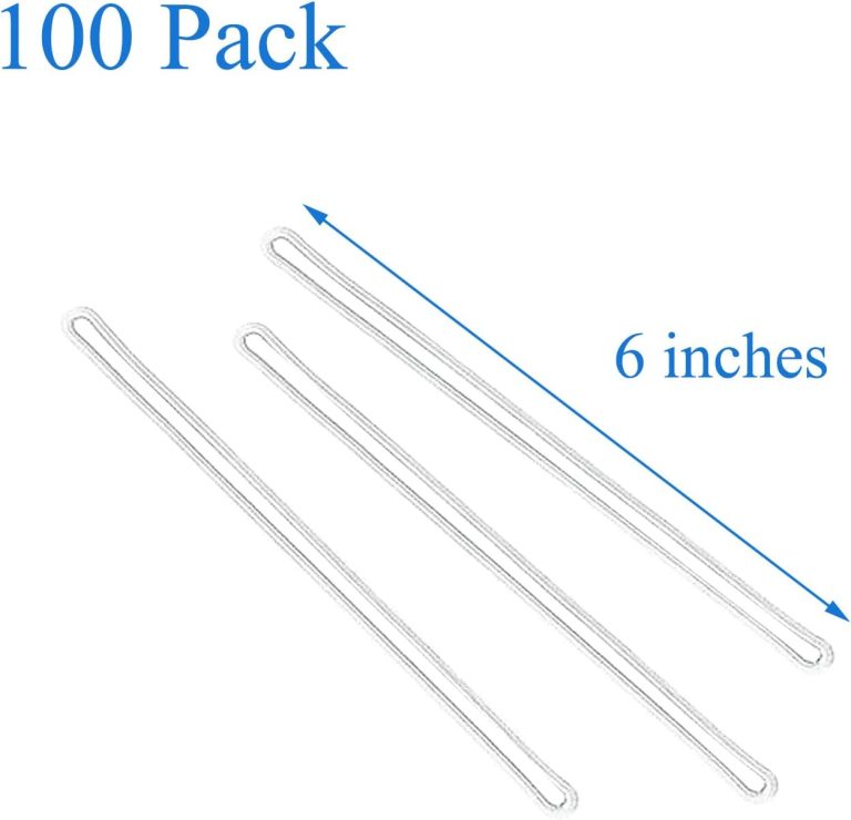 HOSL 100-Pack 6” Clear Plastic Luggage Tag Loops