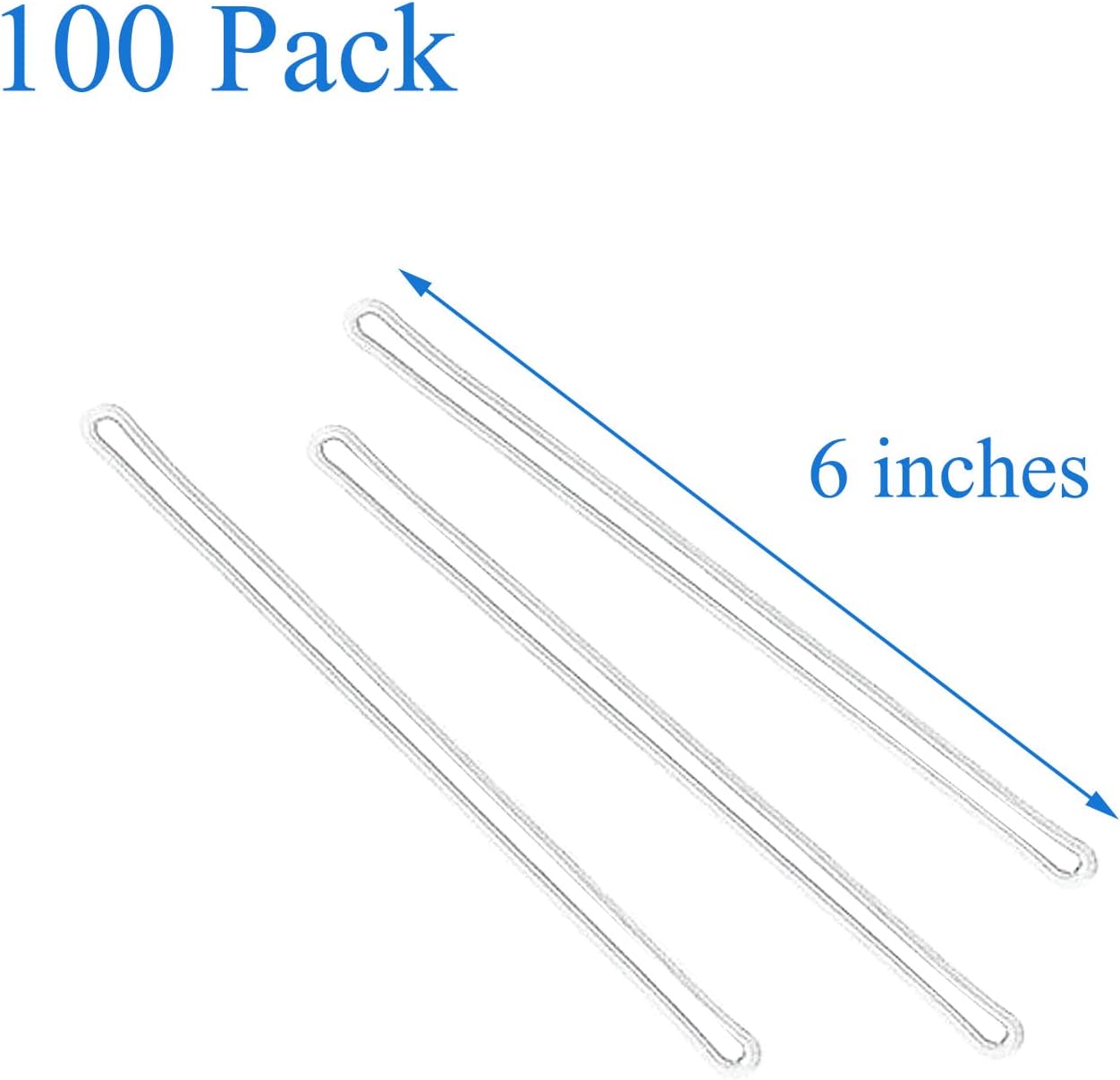 HOSL 100-Pack 6'' Clear Plastic Luggage Tag Loops - Image 2