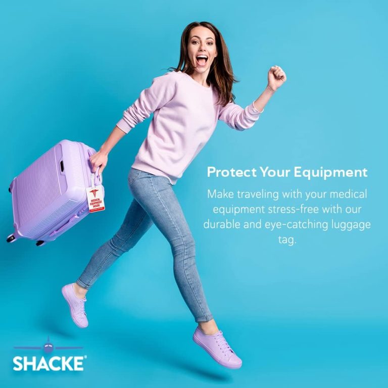 Shacke Medical Equipment Luggage Tag for Respiratory Devices (White/Vertical)